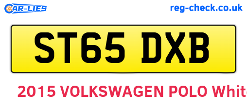 ST65DXB are the vehicle registration plates.