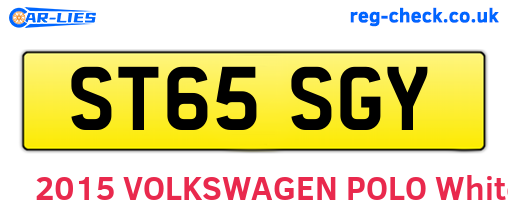 ST65SGY are the vehicle registration plates.