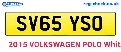 SV65YSO are the vehicle registration plates.