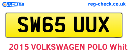 SW65UUX are the vehicle registration plates.