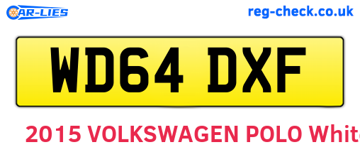 WD64DXF are the vehicle registration plates.