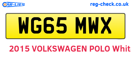 WG65MWX are the vehicle registration plates.