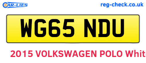 WG65NDU are the vehicle registration plates.