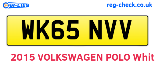 WK65NVV are the vehicle registration plates.