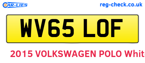 WV65LOF are the vehicle registration plates.