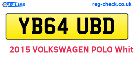 YB64UBD are the vehicle registration plates.