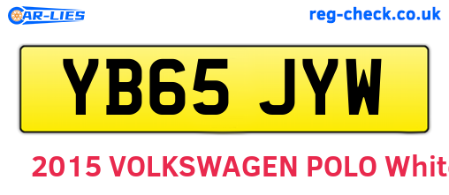 YB65JYW are the vehicle registration plates.