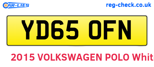 YD65OFN are the vehicle registration plates.