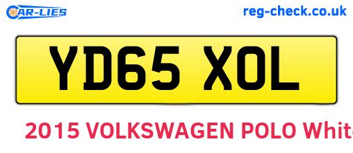 YD65XOL are the vehicle registration plates.