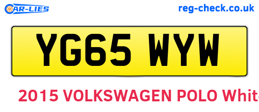 YG65WYW are the vehicle registration plates.