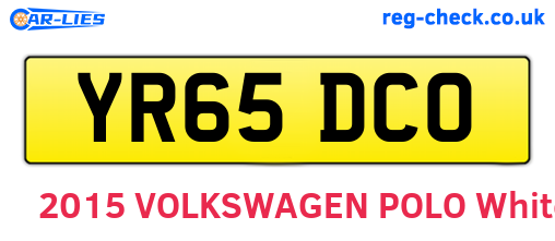 YR65DCO are the vehicle registration plates.