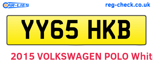 YY65HKB are the vehicle registration plates.