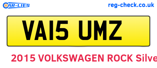 VA15UMZ are the vehicle registration plates.