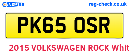 PK65OSR are the vehicle registration plates.