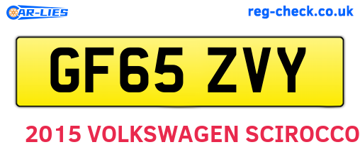 GF65ZVY are the vehicle registration plates.