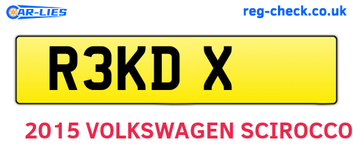 R3KDX are the vehicle registration plates.