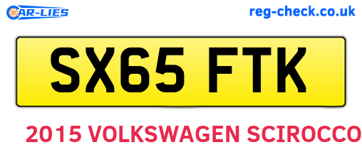 SX65FTK are the vehicle registration plates.
