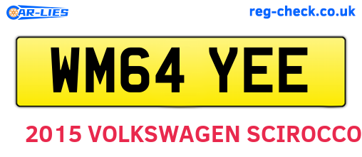 WM64YEE are the vehicle registration plates.