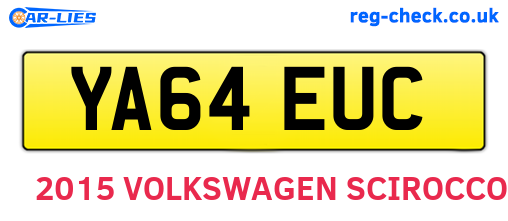 YA64EUC are the vehicle registration plates.