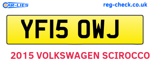 YF15OWJ are the vehicle registration plates.