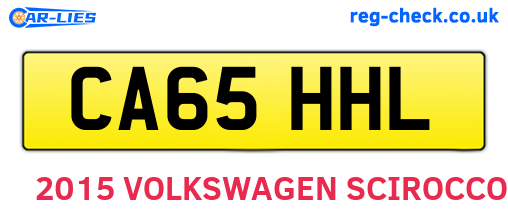CA65HHL are the vehicle registration plates.