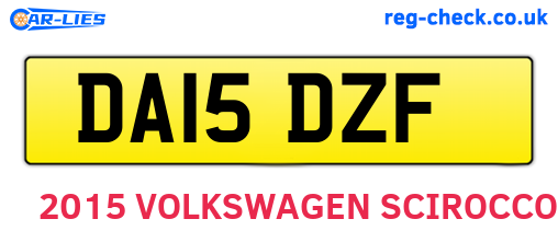 DA15DZF are the vehicle registration plates.