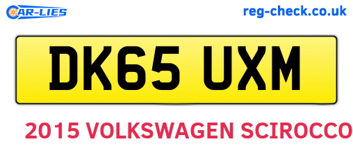 DK65UXM are the vehicle registration plates.