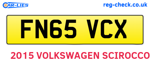 FN65VCX are the vehicle registration plates.