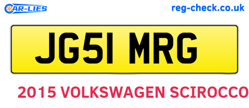 JG51MRG are the vehicle registration plates.
