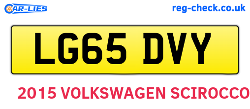 LG65DVY are the vehicle registration plates.