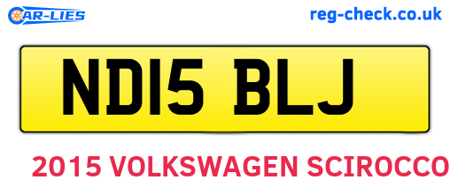 ND15BLJ are the vehicle registration plates.