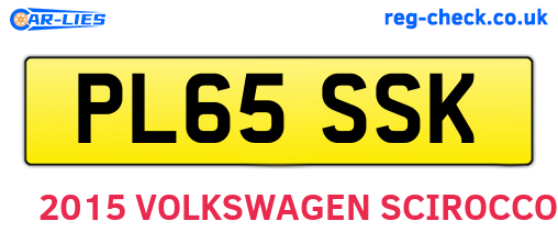 PL65SSK are the vehicle registration plates.