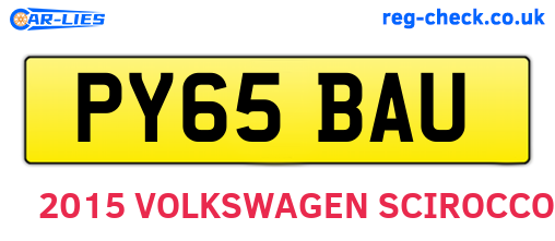 PY65BAU are the vehicle registration plates.