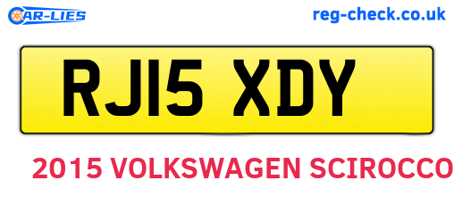 RJ15XDY are the vehicle registration plates.
