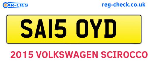 SA15OYD are the vehicle registration plates.