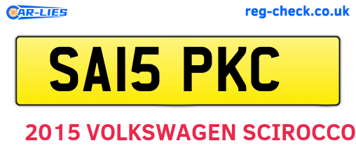 SA15PKC are the vehicle registration plates.