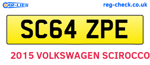 SC64ZPE are the vehicle registration plates.