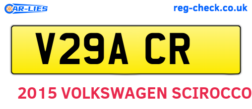 V29ACR are the vehicle registration plates.