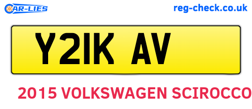 Y21KAV are the vehicle registration plates.
