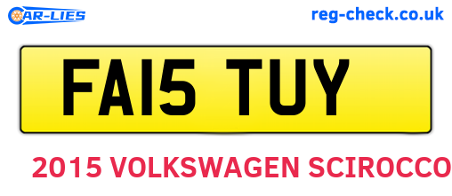 FA15TUY are the vehicle registration plates.