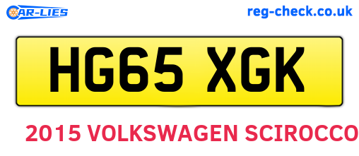HG65XGK are the vehicle registration plates.