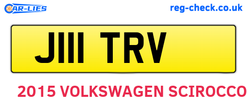 J111TRV are the vehicle registration plates.