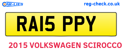 RA15PPY are the vehicle registration plates.