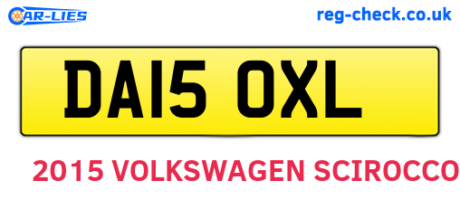 DA15OXL are the vehicle registration plates.