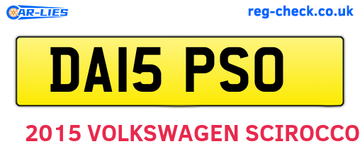 DA15PSO are the vehicle registration plates.