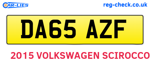 DA65AZF are the vehicle registration plates.