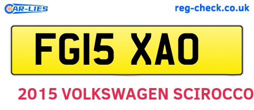 FG15XAO are the vehicle registration plates.