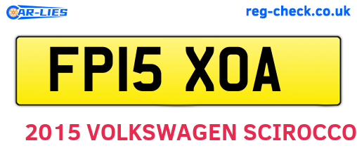 FP15XOA are the vehicle registration plates.