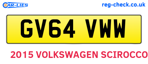 GV64VWW are the vehicle registration plates.