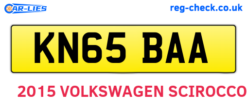 KN65BAA are the vehicle registration plates.